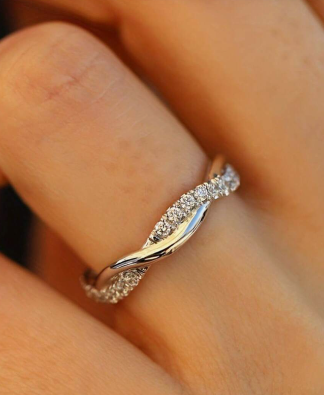 Vanel Minimalist Cubic Zirconia Wedding Ring