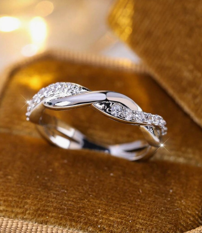 Vanel Minimalist Cubic Zirconia Wedding Ring