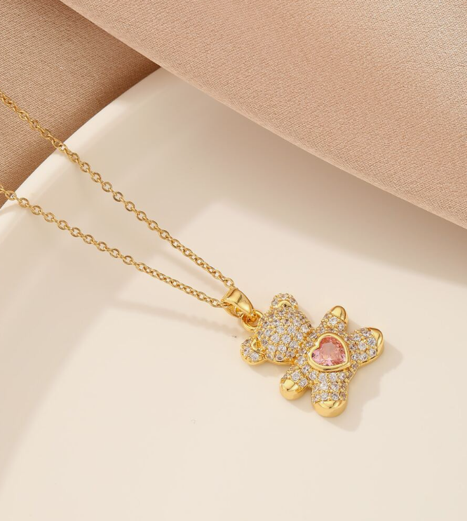 Bear Heart Stainless Steel Necklace
