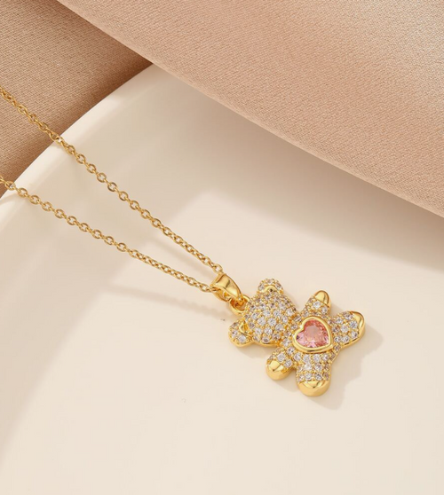 Bear Heart Stainless Steel Necklace