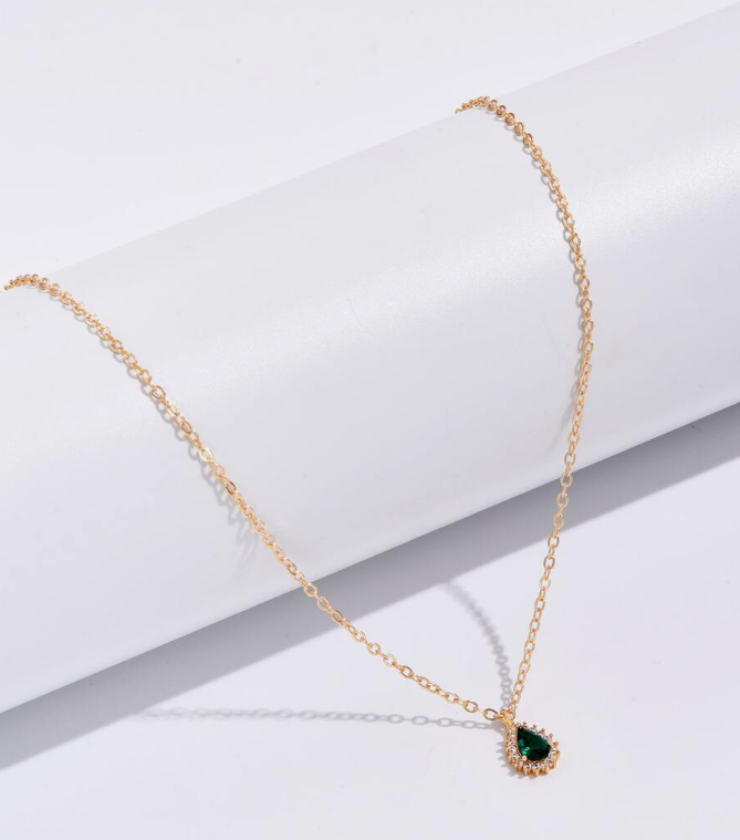 Cubic Zirconia Teardrop Necklace