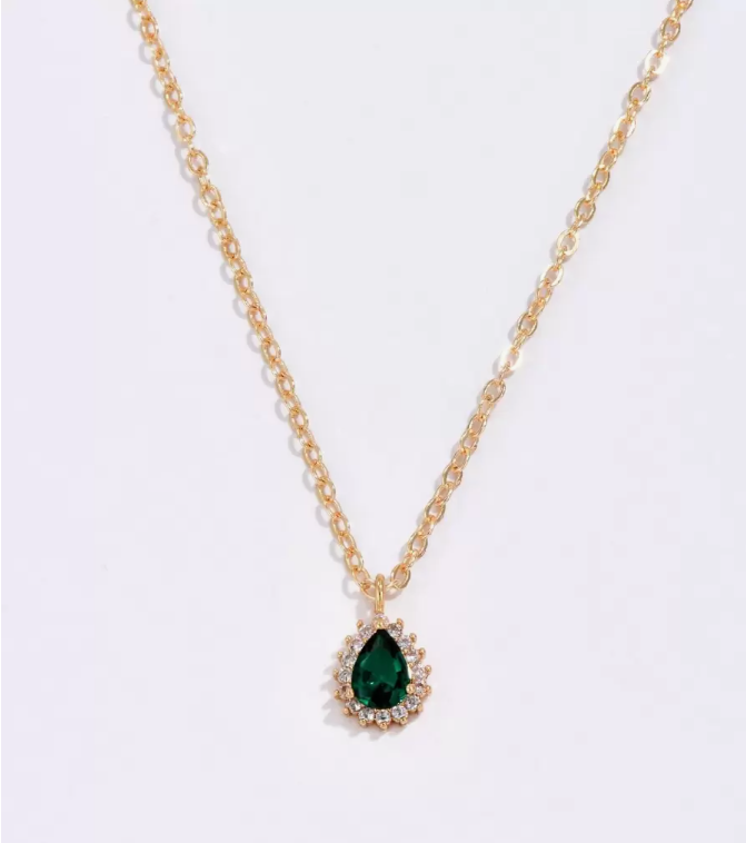 Cubic Zirconia Teardrop Necklace