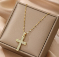 Eliora Gold Cubic Zirconia Cross Necklace